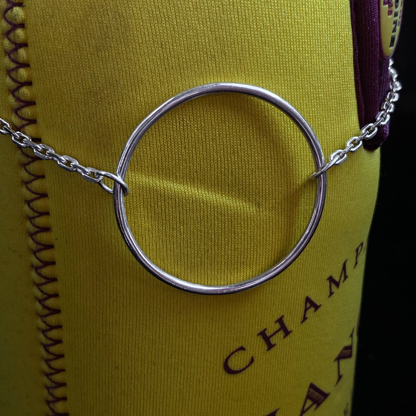 O ring - minimalist choker chain, silver