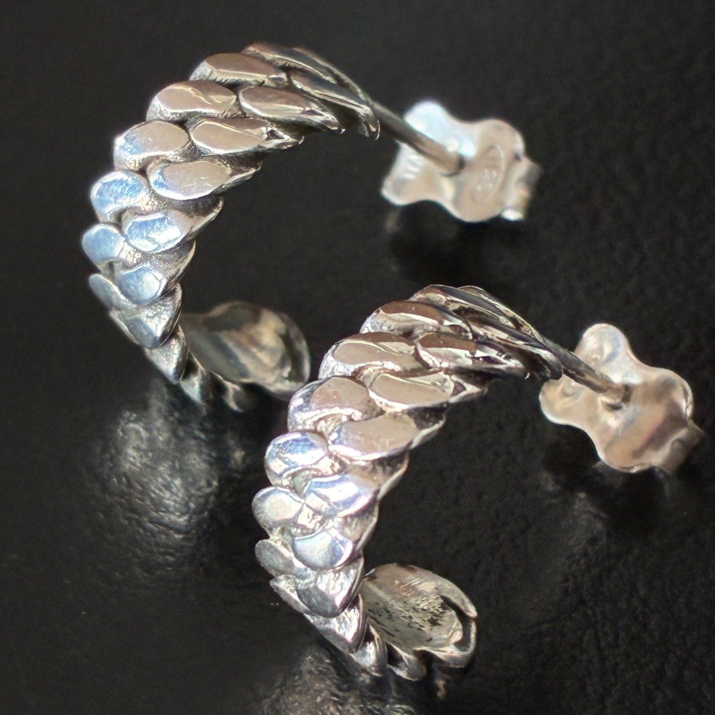 Miami - chain ear studs, sterling silver