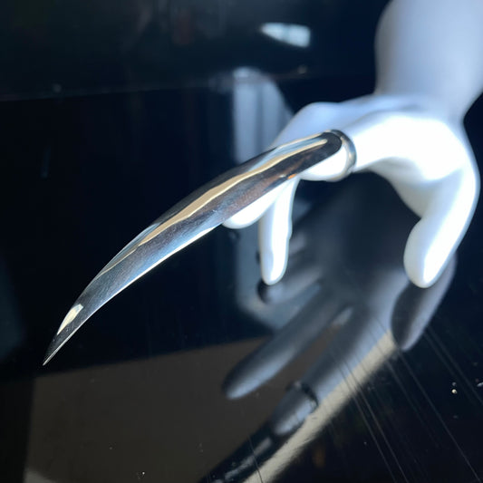 Slash 1 - extra long minimalist claw nail ring, sterling silver