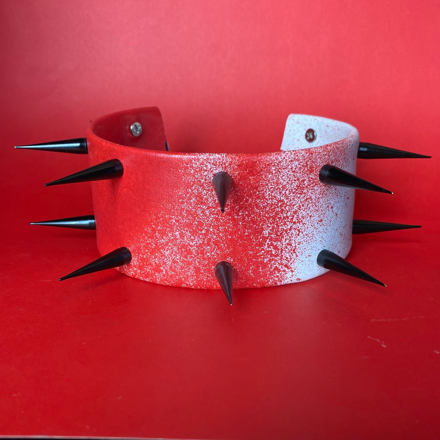 Black spinerette - black spikes bloody vinyl choker