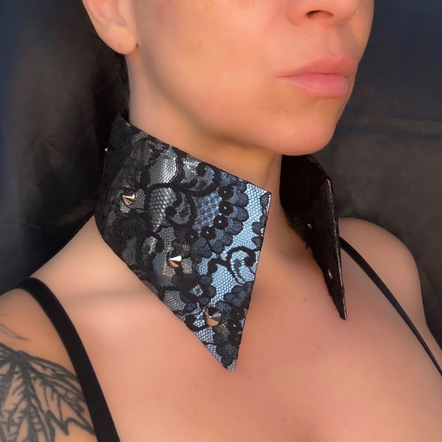 Lace Dictatrix — Studded Lace Collar