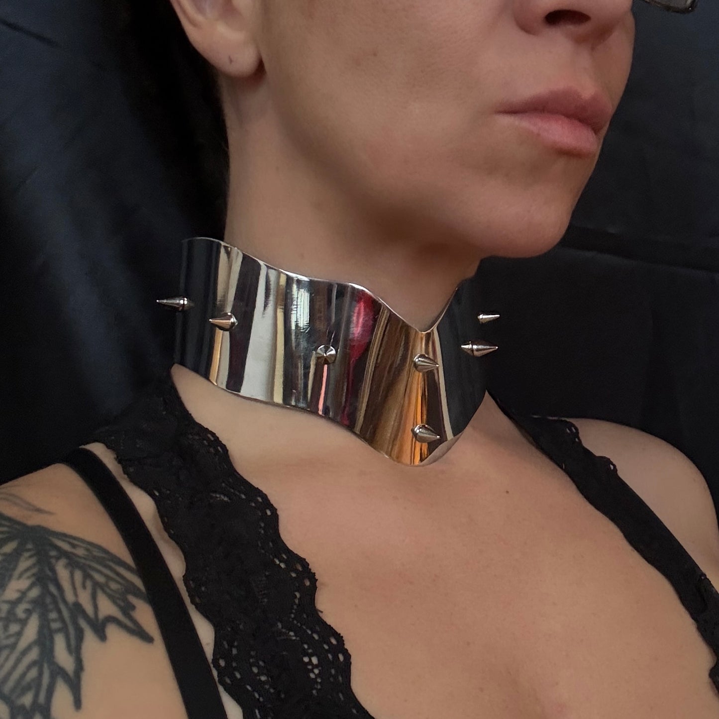 Goddess Thorns — Spiked Silver Choker