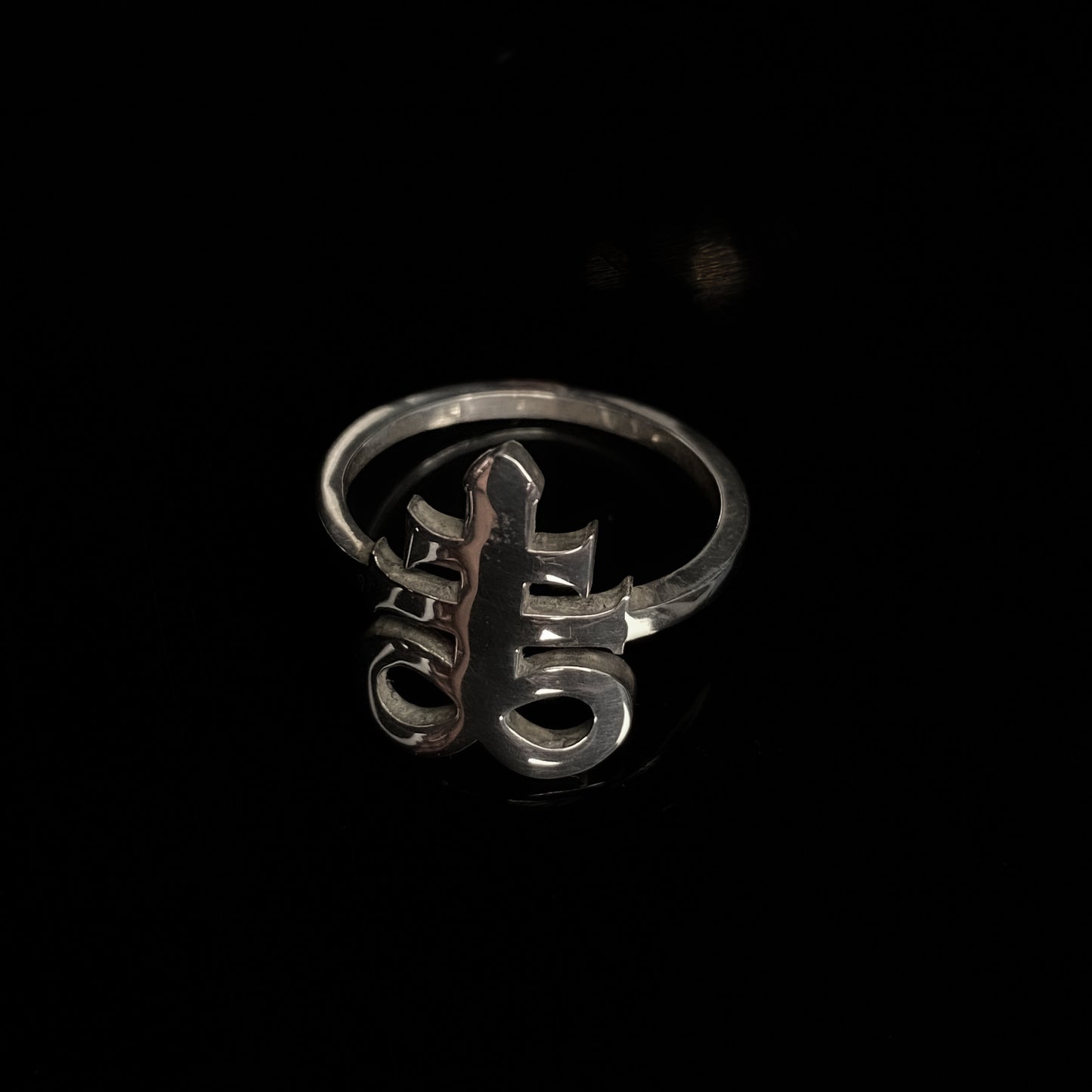 Sulfuring - Leviathan sulfur Satan cross ring, silver