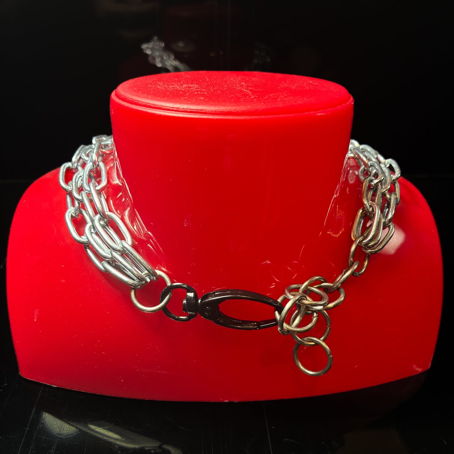 Triple small chain choker - stainless