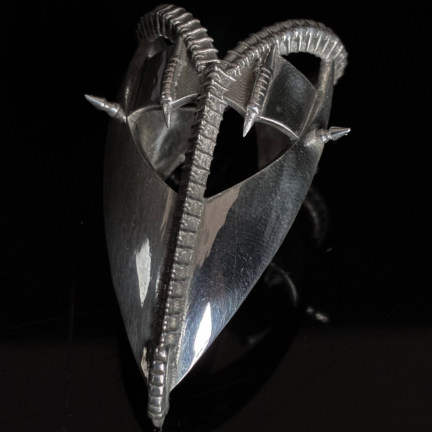 Succubus - vertebrae spine claw ring, sterling silver, FULL HAND