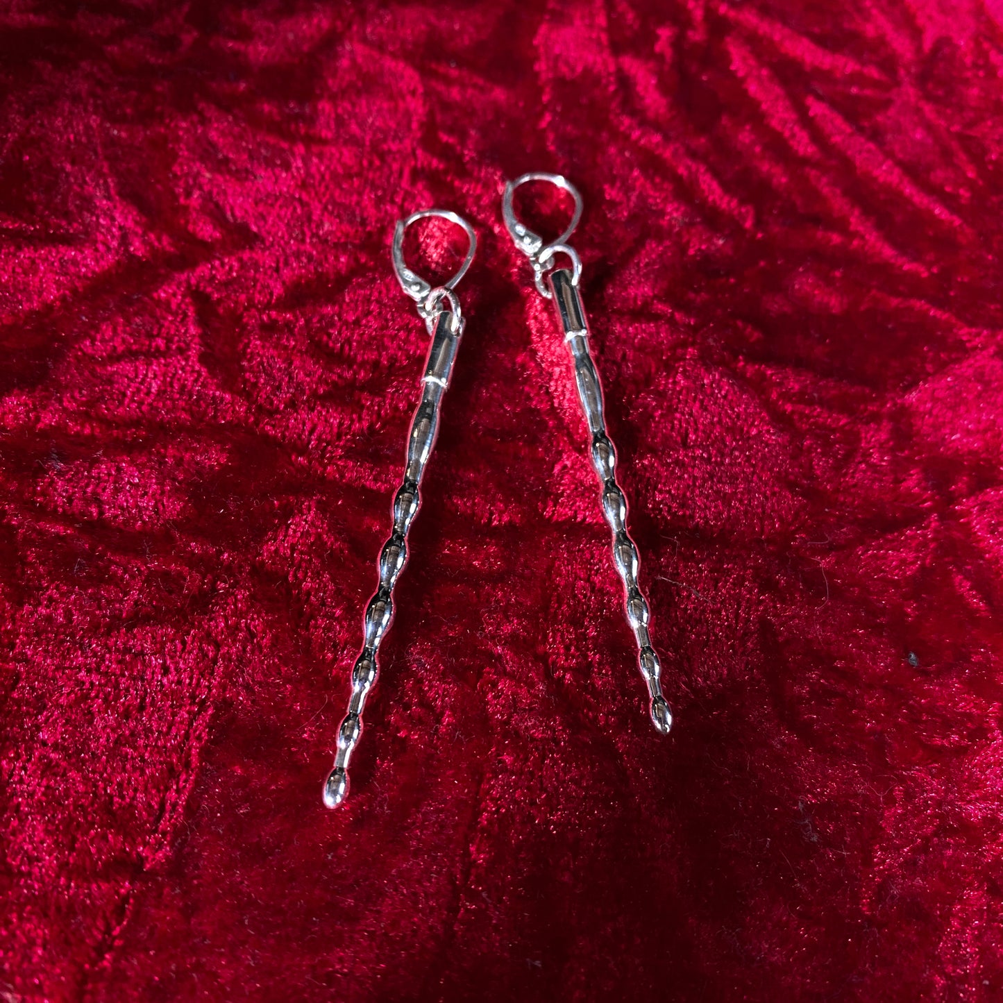 Penetrate - Urethral sound penis plug mini replica earrings, silver