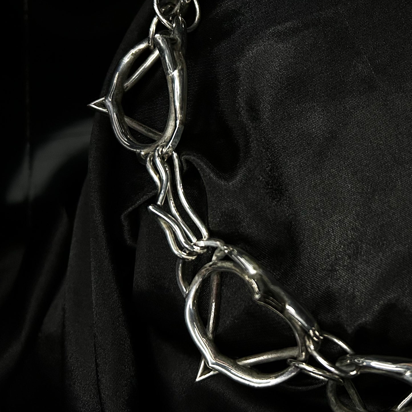 Medusa - massive spiked choker chain, silver