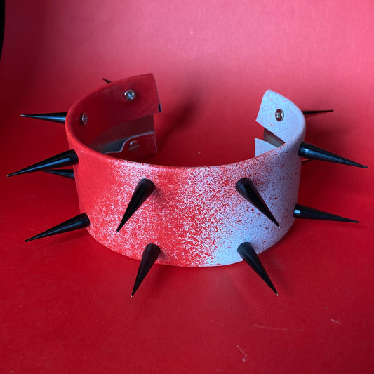 Black spinerette - black spikes bloody vinyl choker