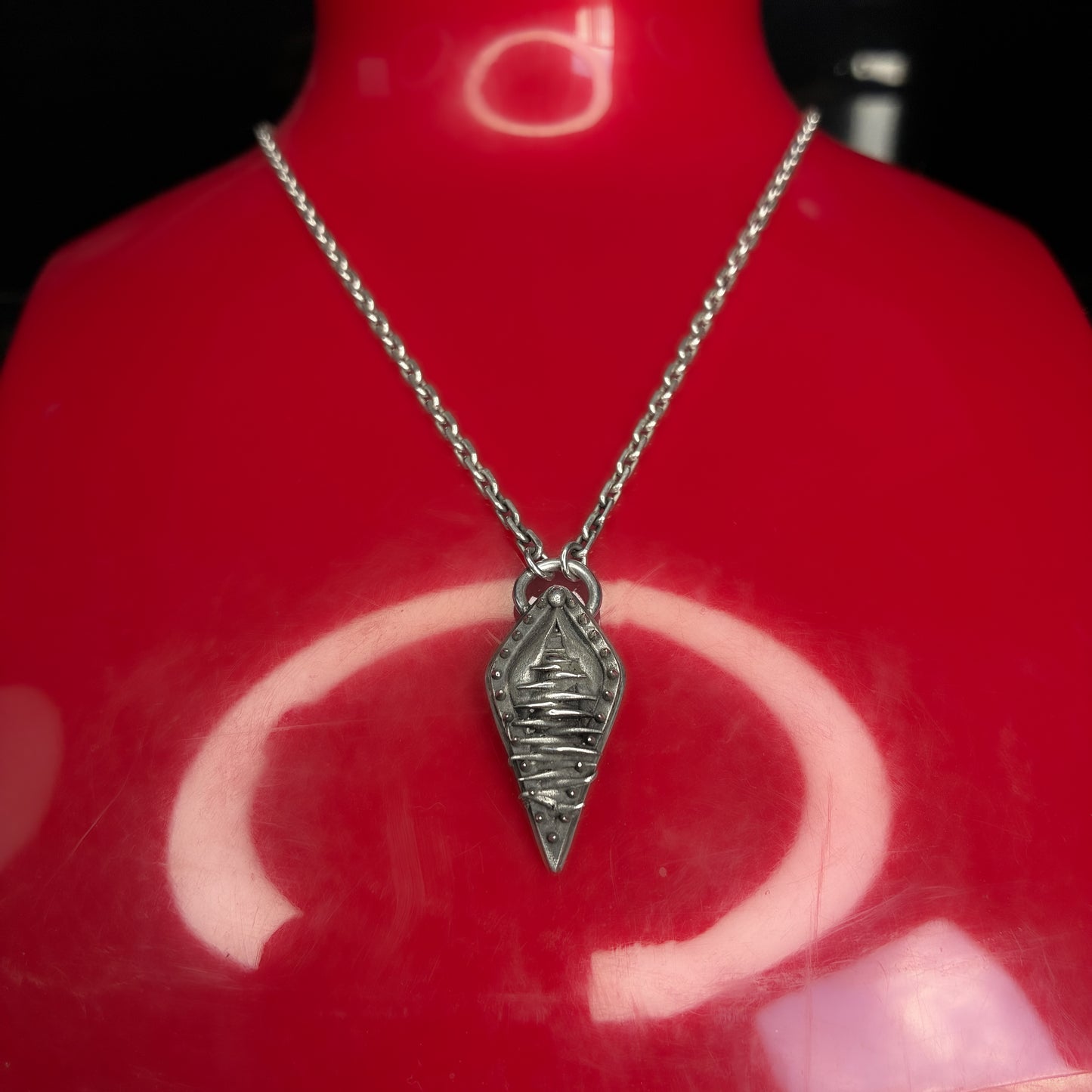 Vagina Dentata - female genitals with spike teeth pendant, sterling silver