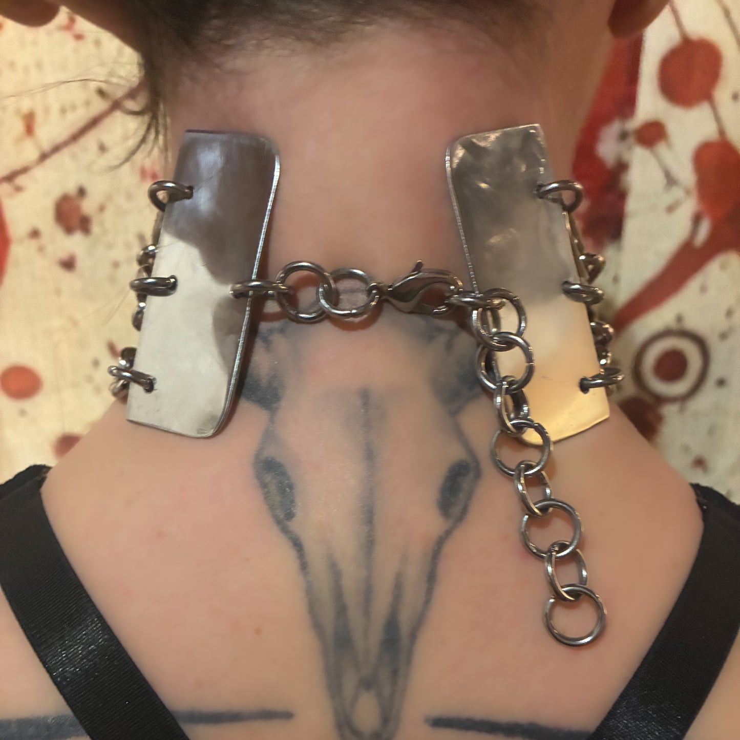 Triple chain straight choker - steel