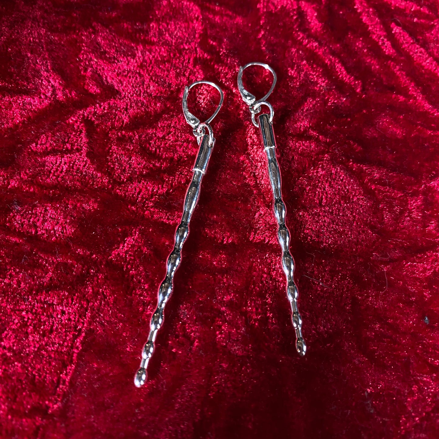 Penetrate - Urethral sound penis plug mini replica earrings, silver