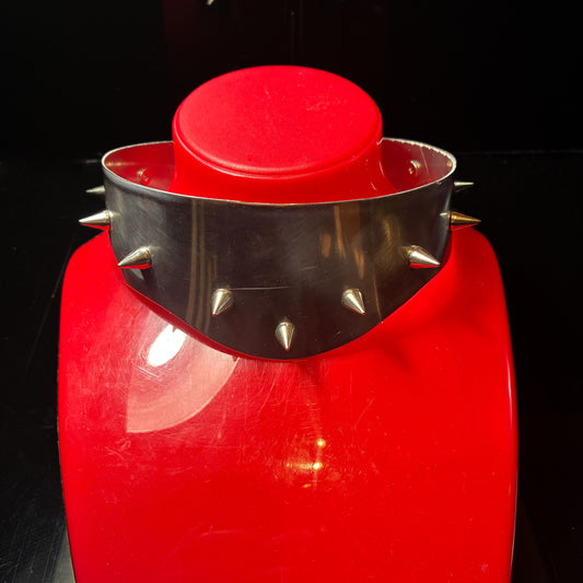 Calliope choker with small spikes - steel