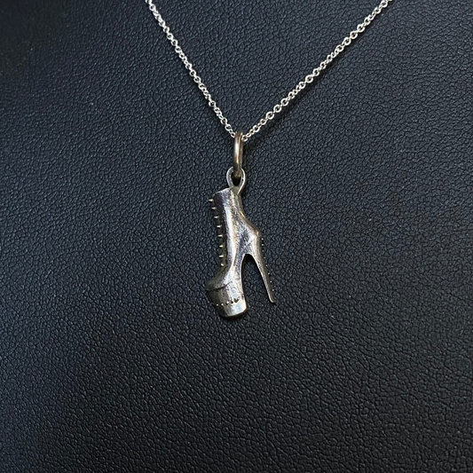 Fetish - Small stiletto heel pendant, silver