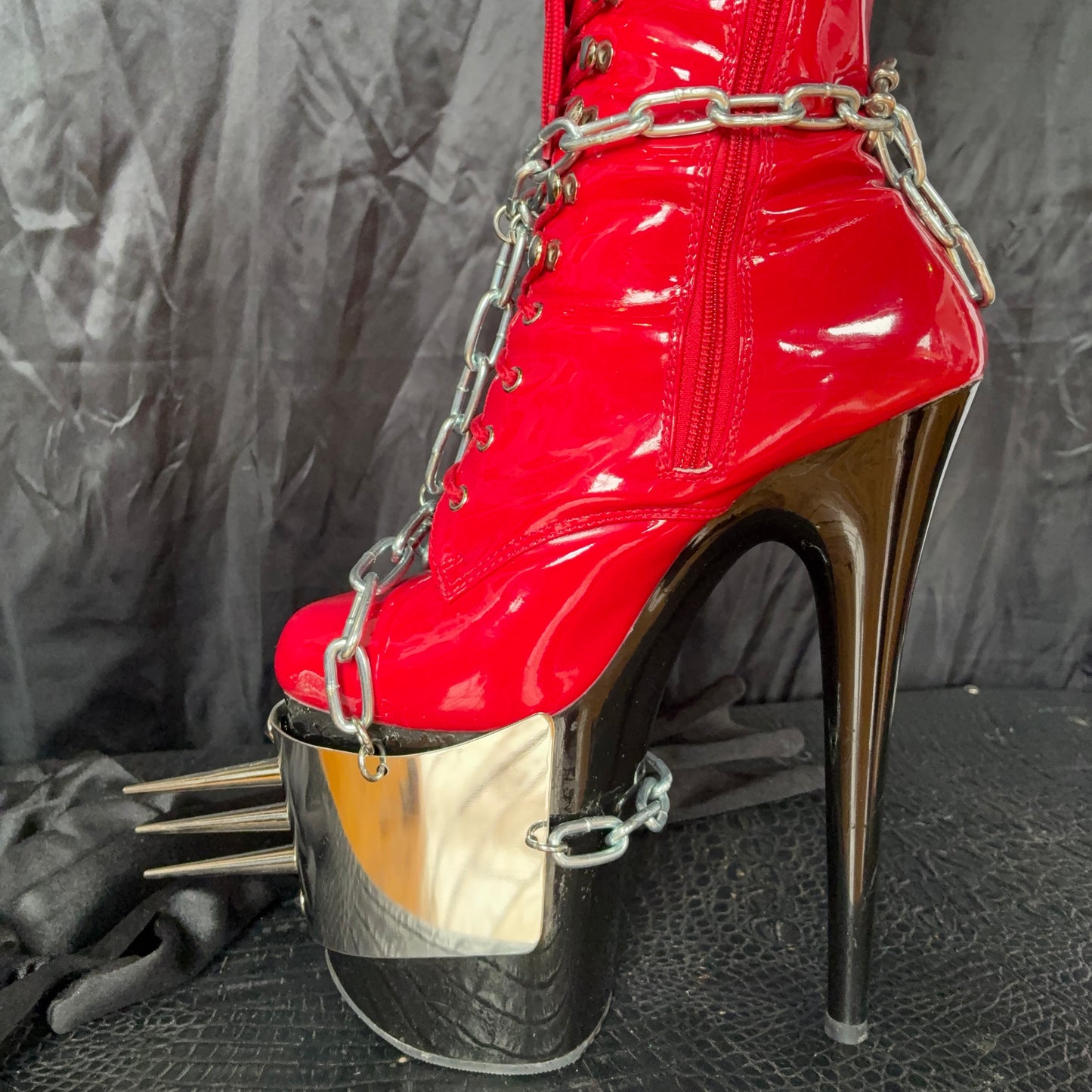 Stiletto boots harness with spikes 1