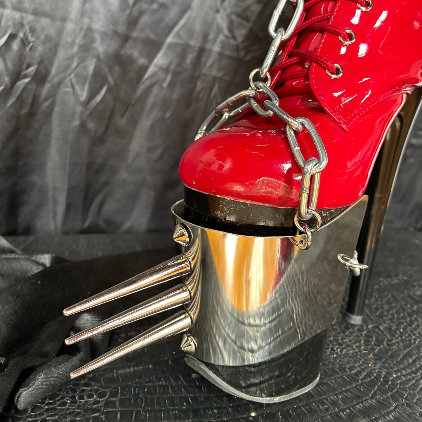 Stiletto boots harness with spikes 1