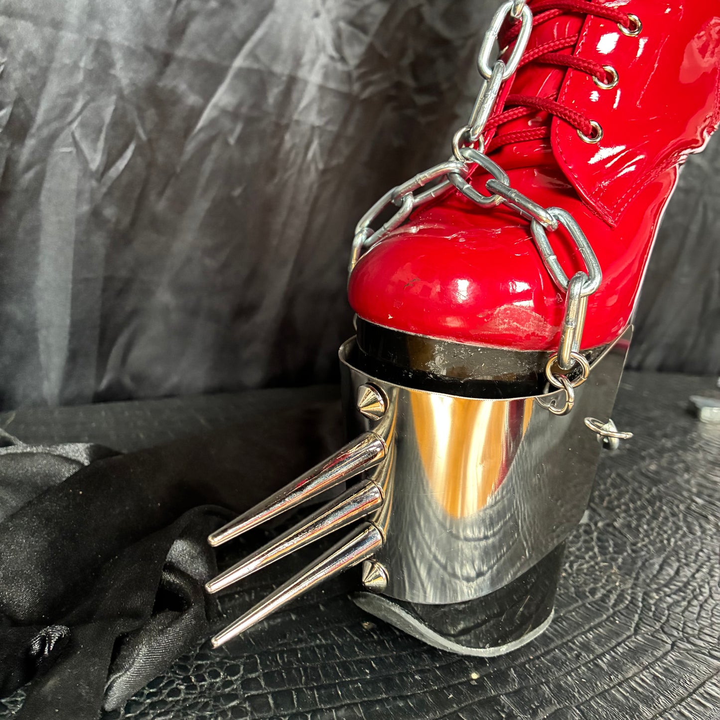 Stiletto boots harness with spikes 1