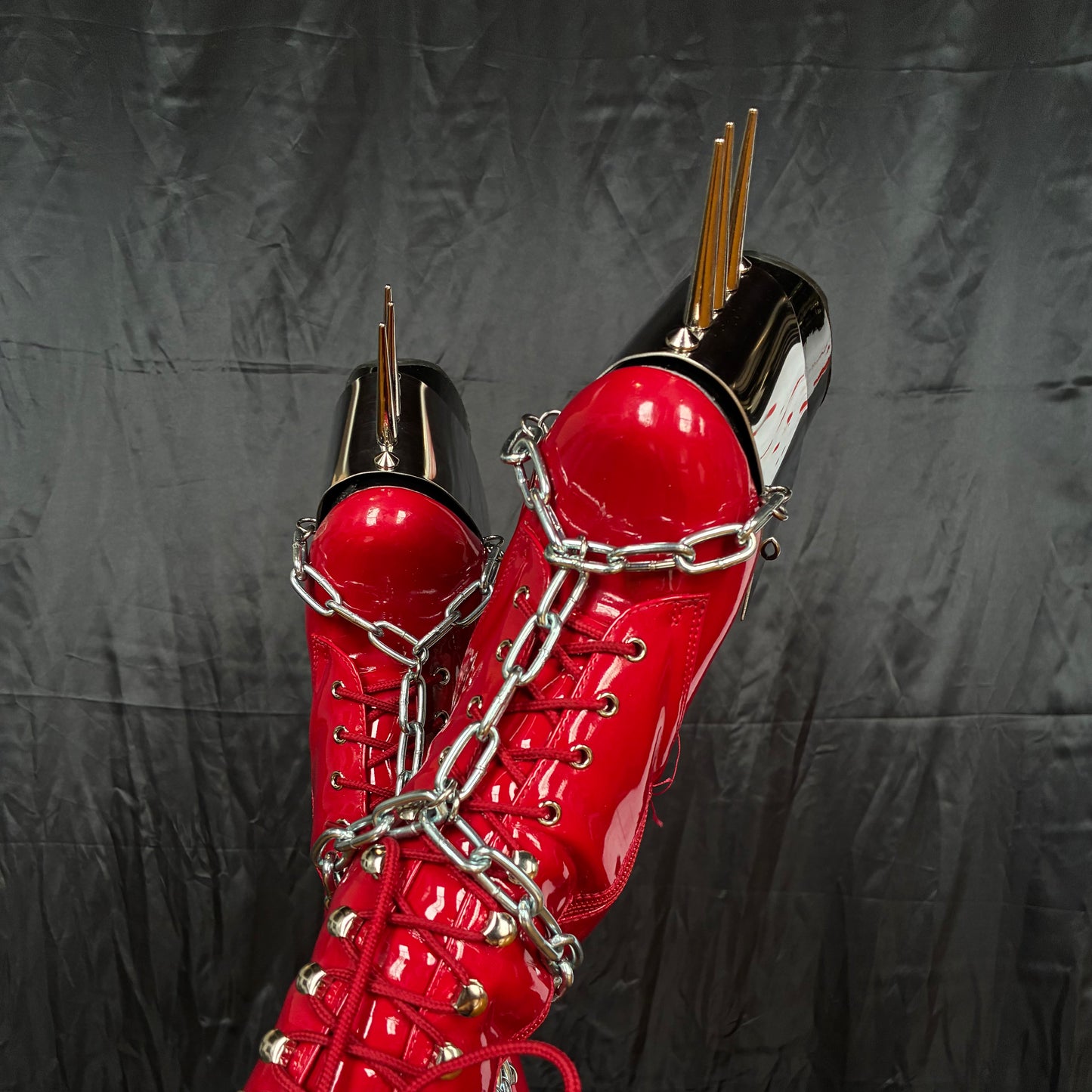 Stiletto boots harness with spikes 1