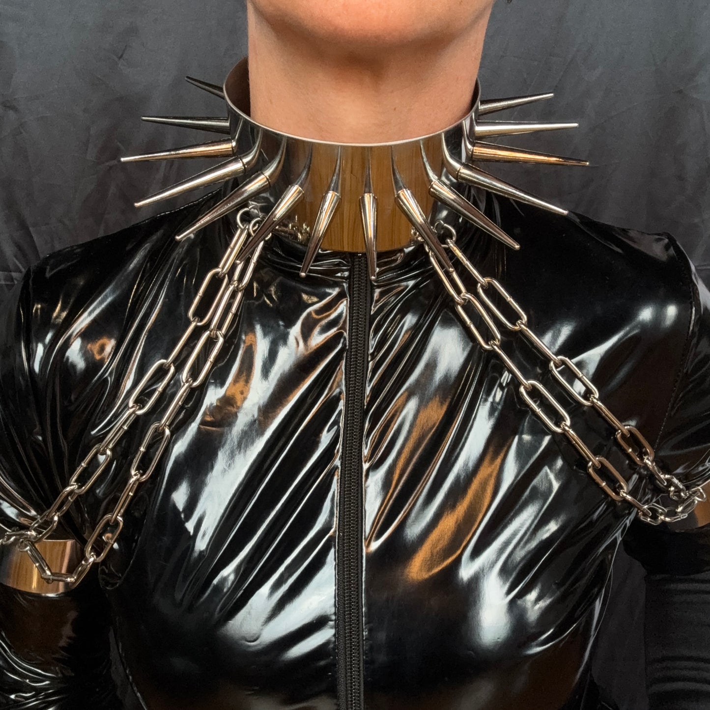 War Goddess 1 - Stainless steel choker with spikes and arm bands