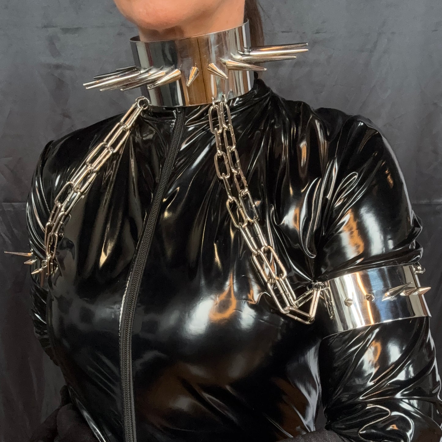 War Goddess 1 - Stainless steel choker with spikes and arm bands