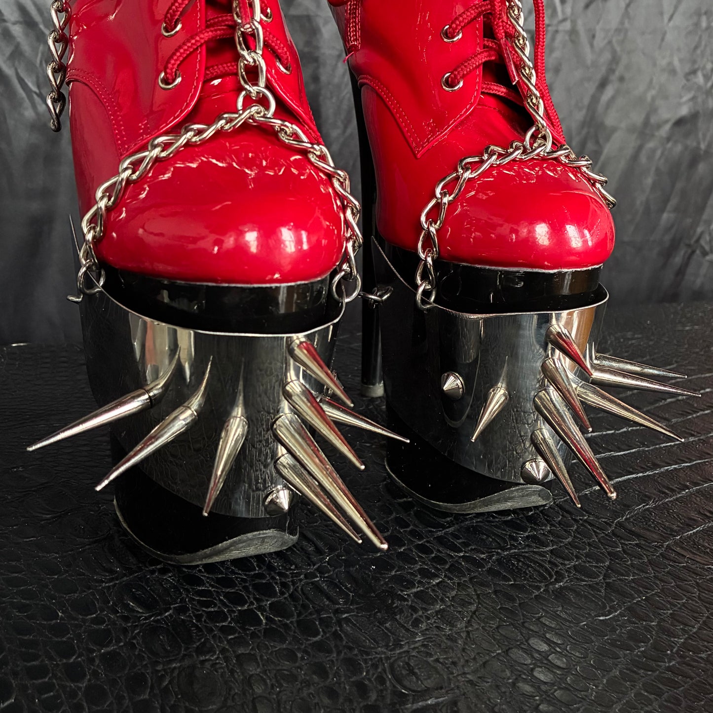 Behemoth - Pleaser boot harness with spikes, steel and alloy