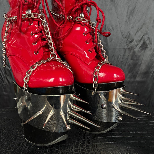 Behemoth - Pleaser boot harness with spikes, steel and alloy