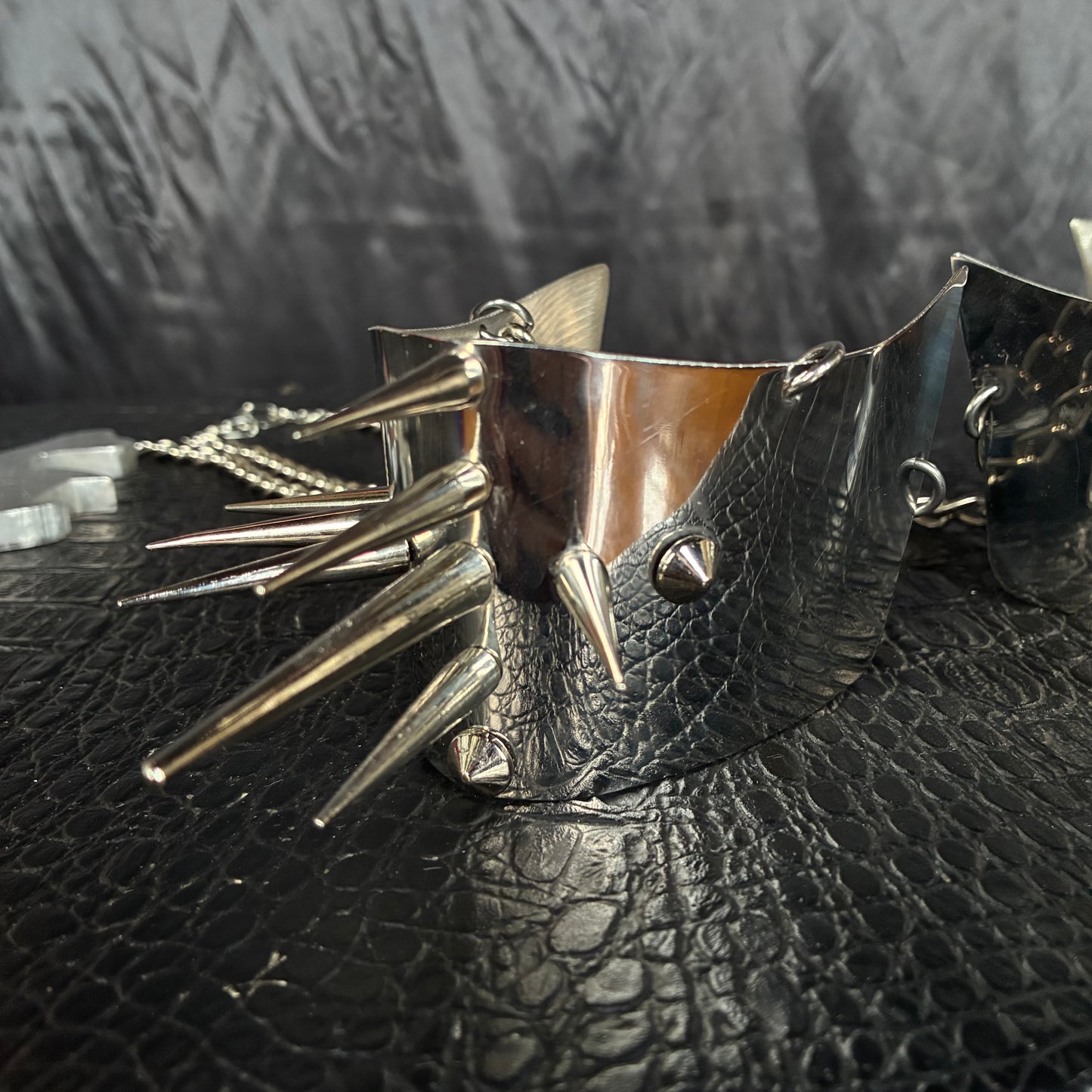 Behemoth - Pleaser boot harness with spikes, steel and alloy