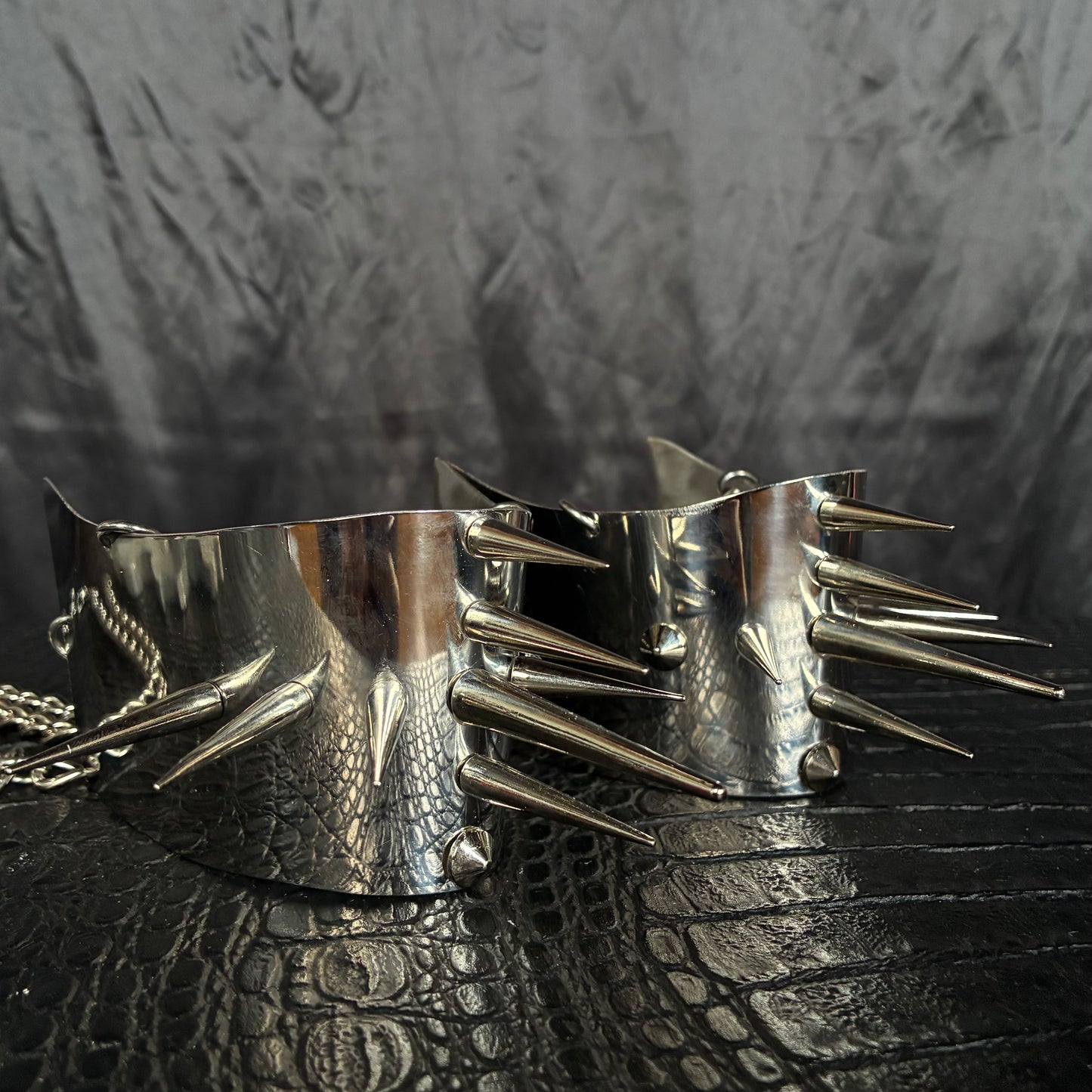 Behemoth - Pleaser boot harness with spikes, steel and alloy