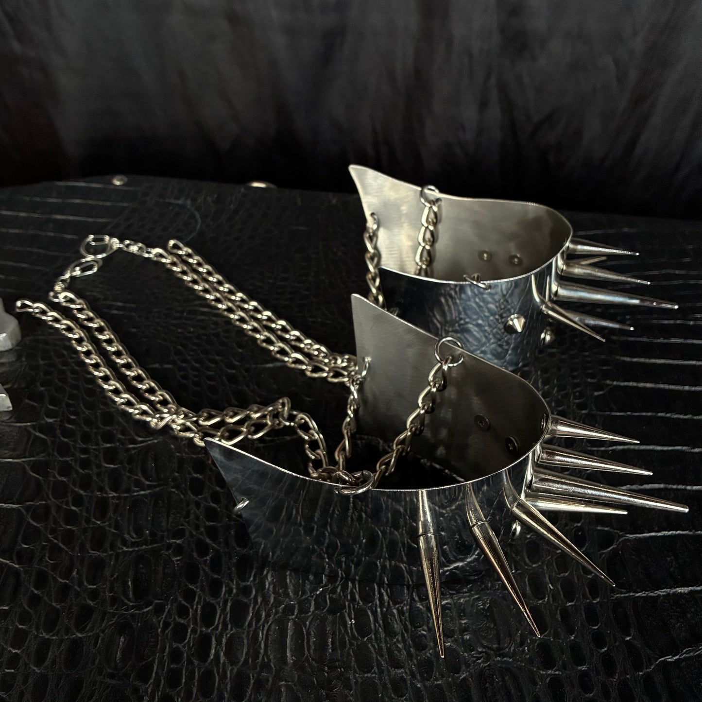 Behemoth - Pleaser boot harness with spikes, steel and alloy