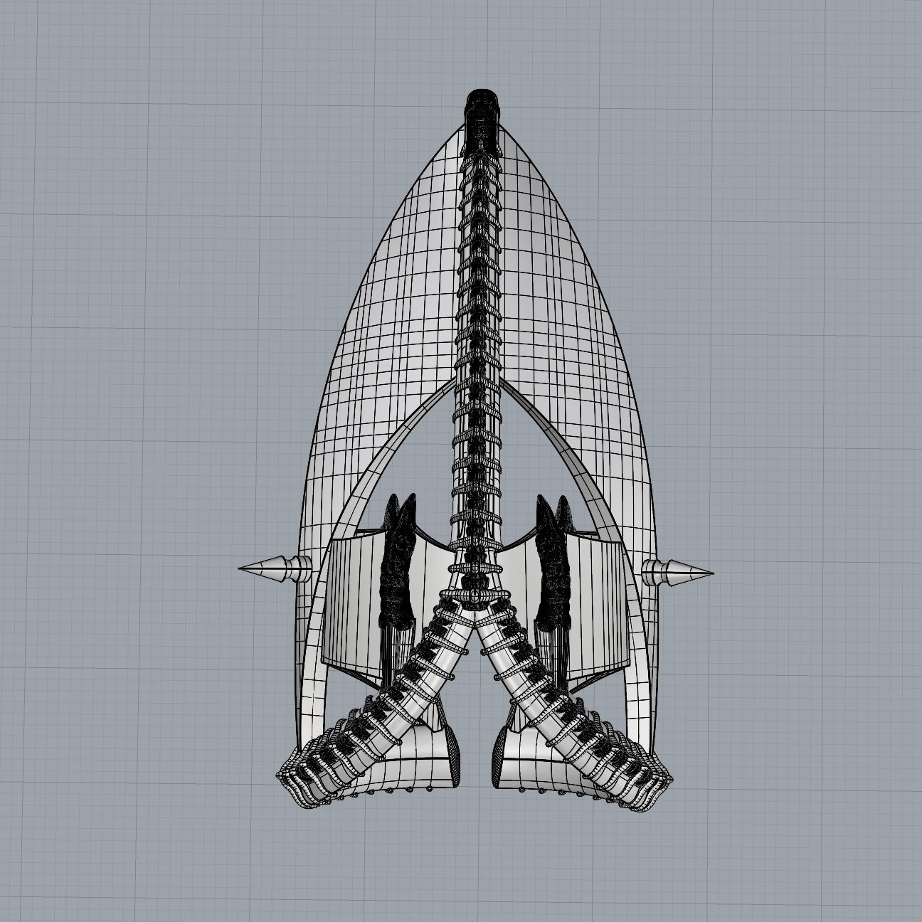 Succubus - vertebrae spine claw ring, digital STL file