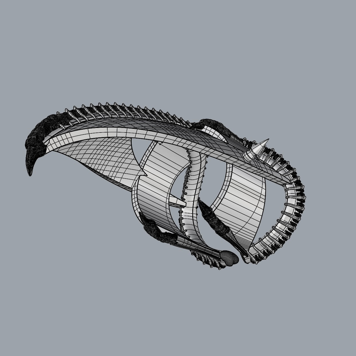 Succubus - vertebrae spine claw ring, digital STL file