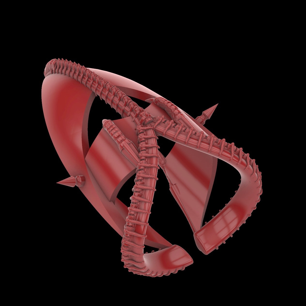 Succubus - vertebrae spine claw ring, digital STL file