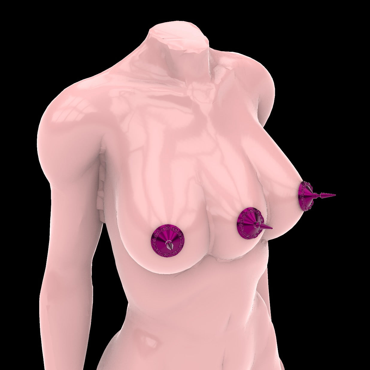 Nipple cover jewelry with spike and chains - digital download