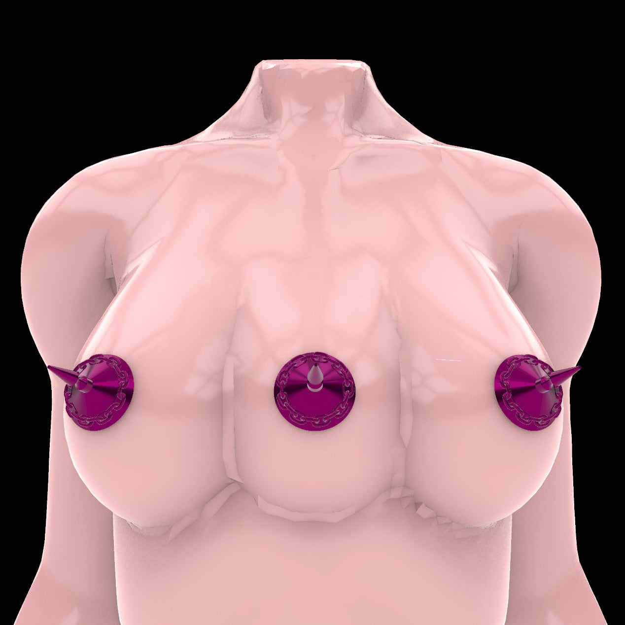 Nipple cover jewelry with spike and chains - digital download